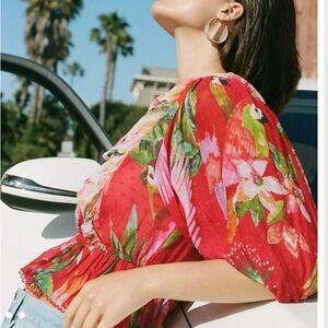 FARM Rio Macaw Mixed Blouse sz small S